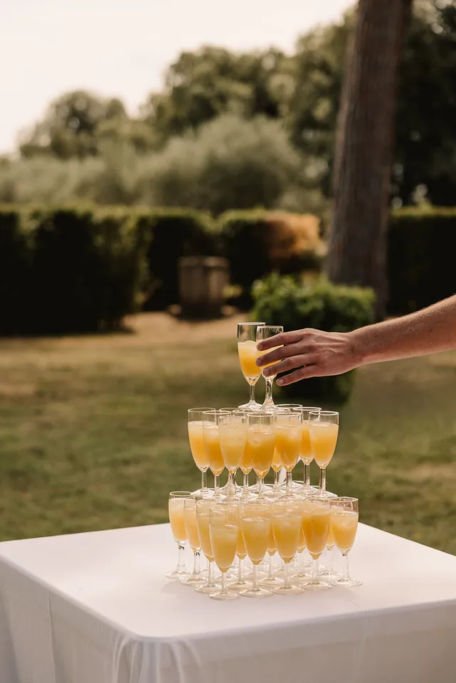 Mimosa tower at the Sunday brunch