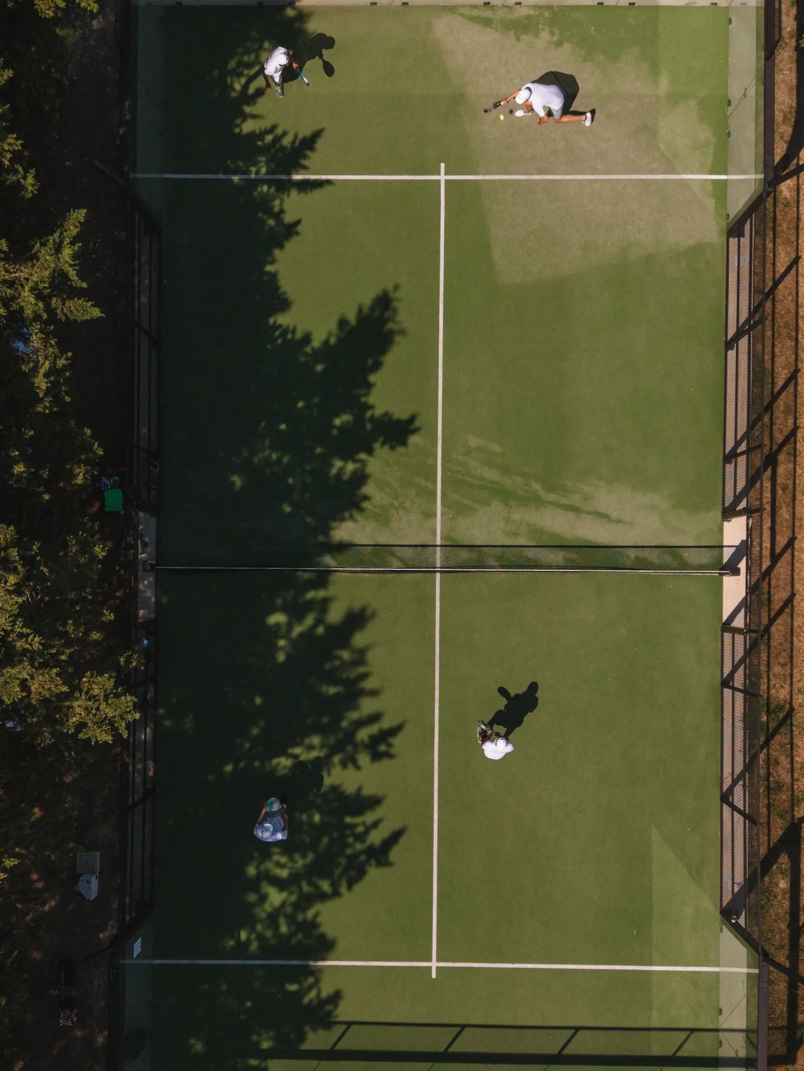 Top-down view of the private padel court